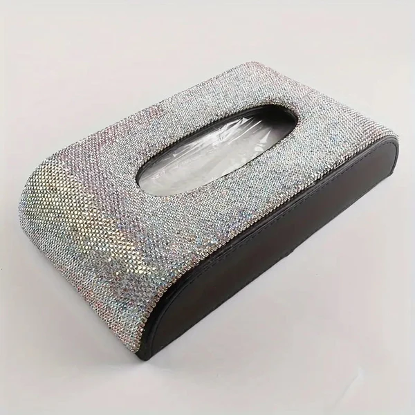 Boîte à mouchoirs en cuir style diamant universel – Image 2