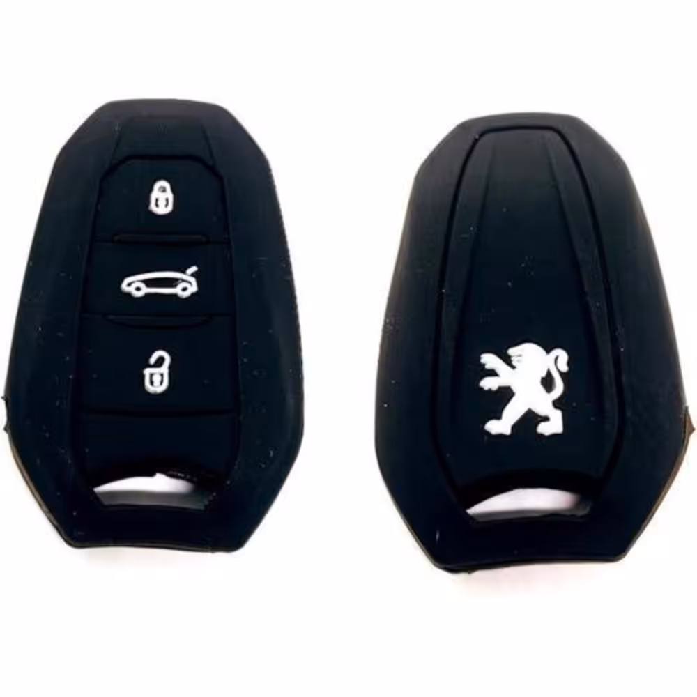 Coque de protection en silicone pour clé de voiture Peugeot